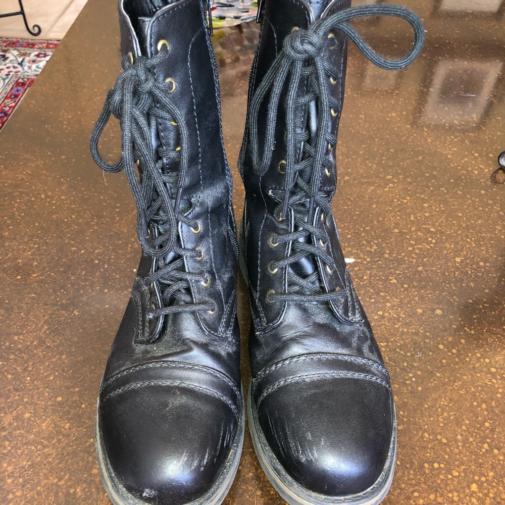 black combat boots